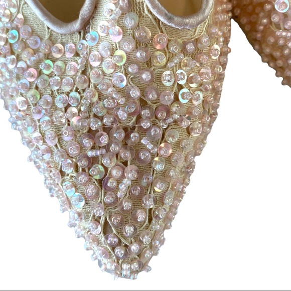 Betsey Johnson “Eliza” Blush Sequin Beaded Bridal Heels Pumps Women’s 8 Wedding - Picture 8 of 11